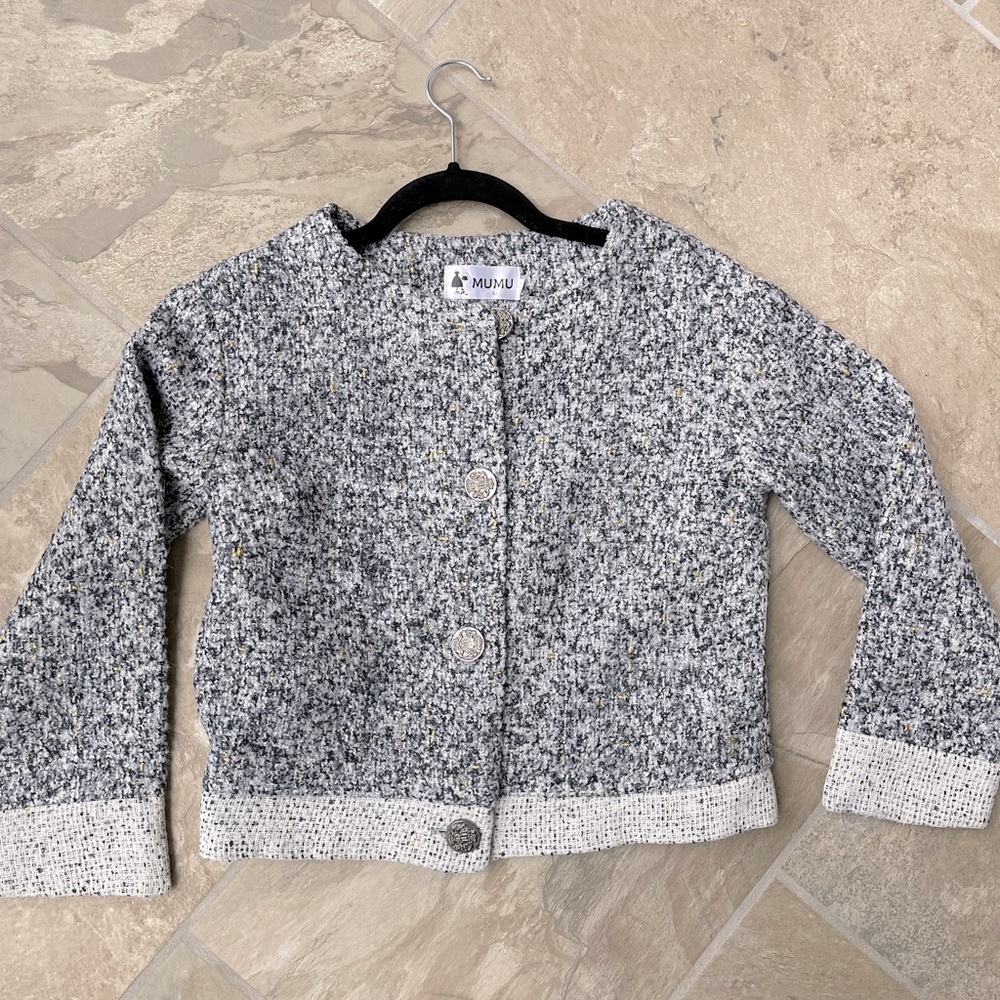 NWOT Very heavy grey tweed wool Jacket